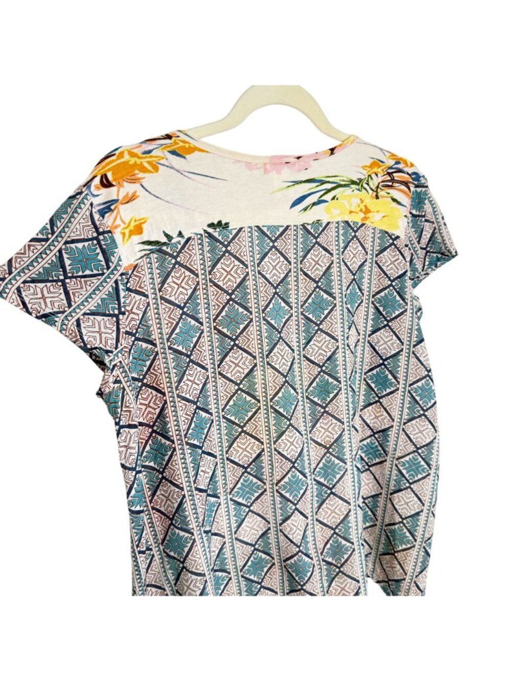 Sundance Floral & Geometric Print Top, S - Picture 4 of 7